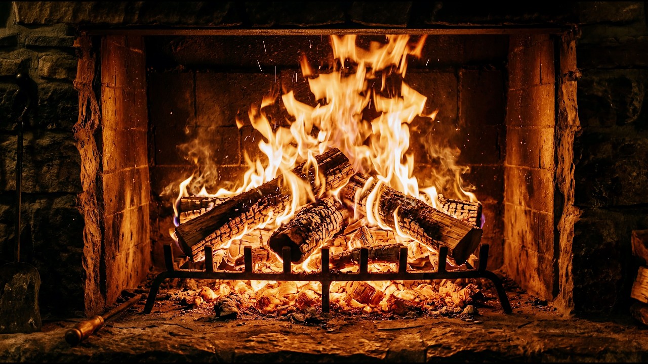🔥 Fireplace with Crackling Fire Sounds | 90 Minutes Cozy Ambience for Focus