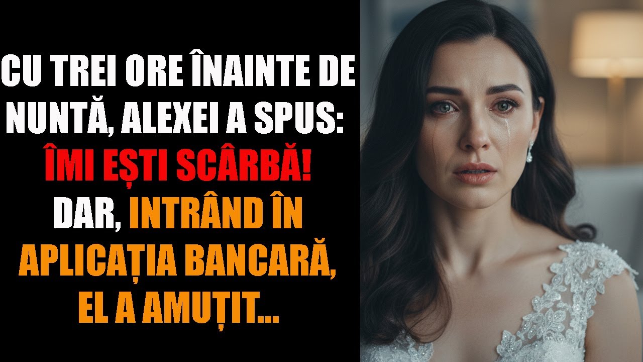 Cu trei ore înainte de nuntă, Alexei a spus. „îmi ești scârbă.  dar, intrând în aplicația bancară...