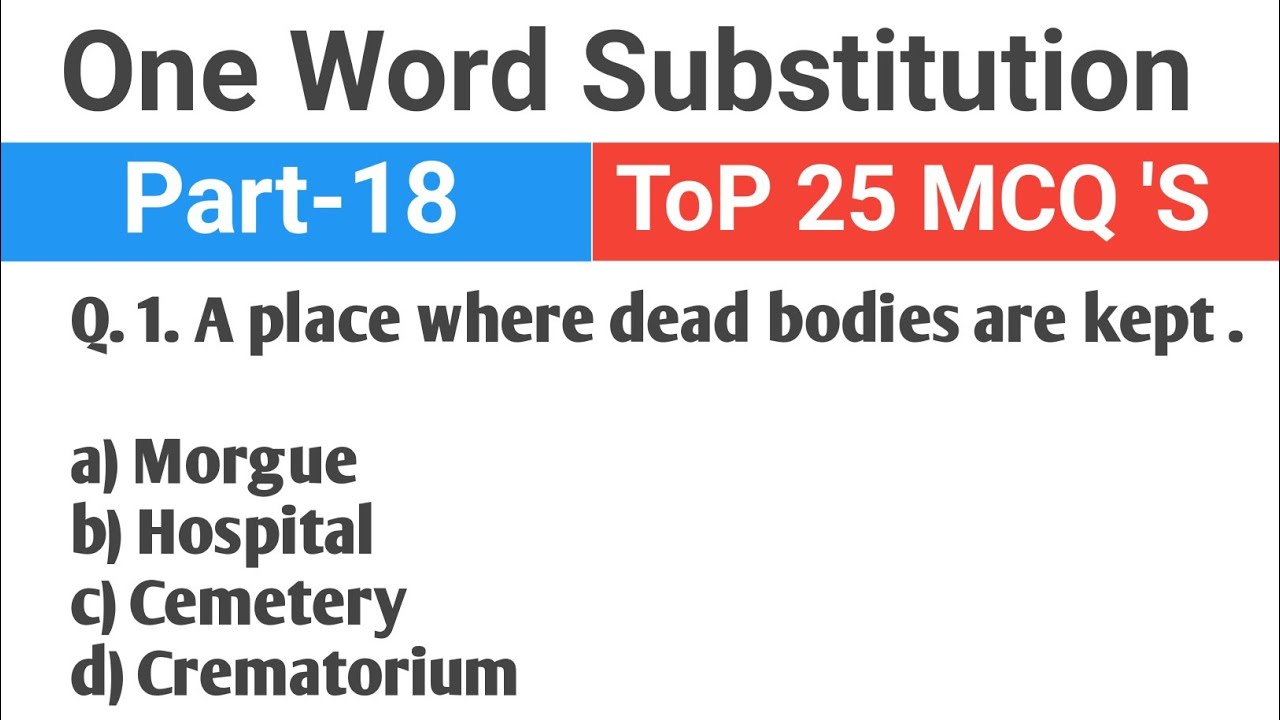 One Word Substitution Top 25 MCQ 'S Questions Part-18 Vocabulary Practice set SSC,NDA, Defence 