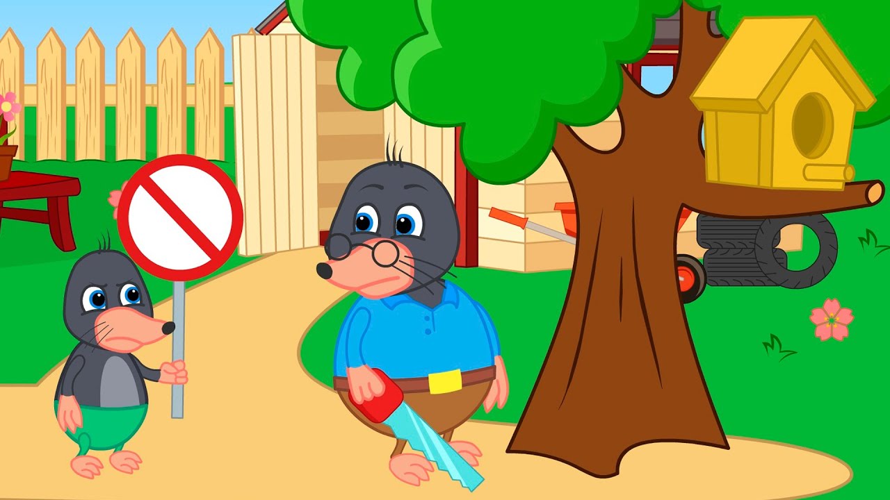 Benny Mole and Friends - Let's make a birdhouse Cartoon for Kids