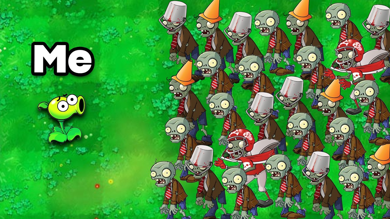 Использование ТОЛЬКО ГОРОХОШУТОВ в Plants vs. Zombies