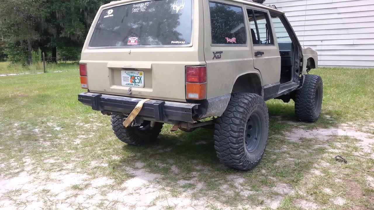 Jeep Cherokee 4.0l full straight pipe exhaust rev