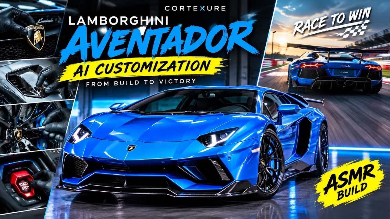 Lamborghini Aventador Gets a CRAZY AI Customization  | Electric Blue Supercar