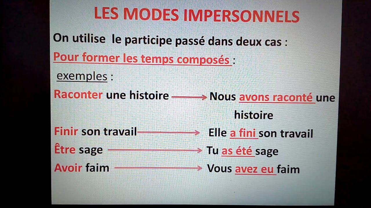Les modes impersonnels en français