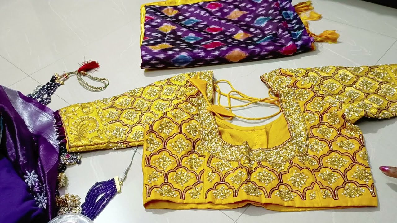 MeeshoHaul purple 💜 vlog My Maggam work blouse 😍👌online shopping COD ava #meeshohaul @fashionnfun