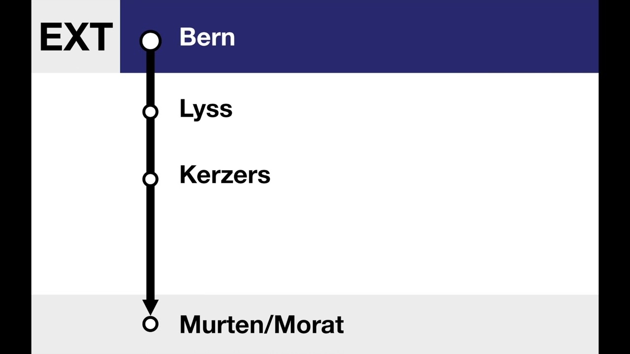 BLS Ansage / annonce BLS • EXT (SlowUp!) • Bern – Lyss – Kerzers – Murten/Morat