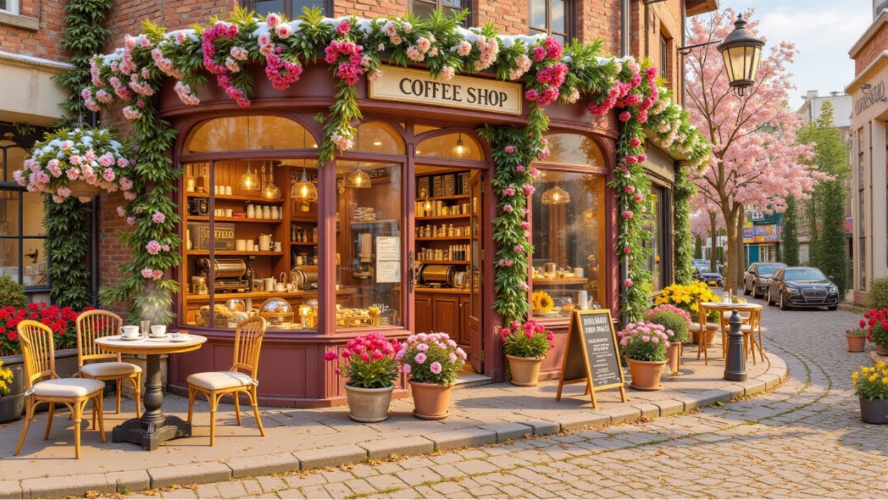 January Jazz at Outdoor Coffee Shop Ambience | Calm Day with Soothing Piano & Nature Therapy