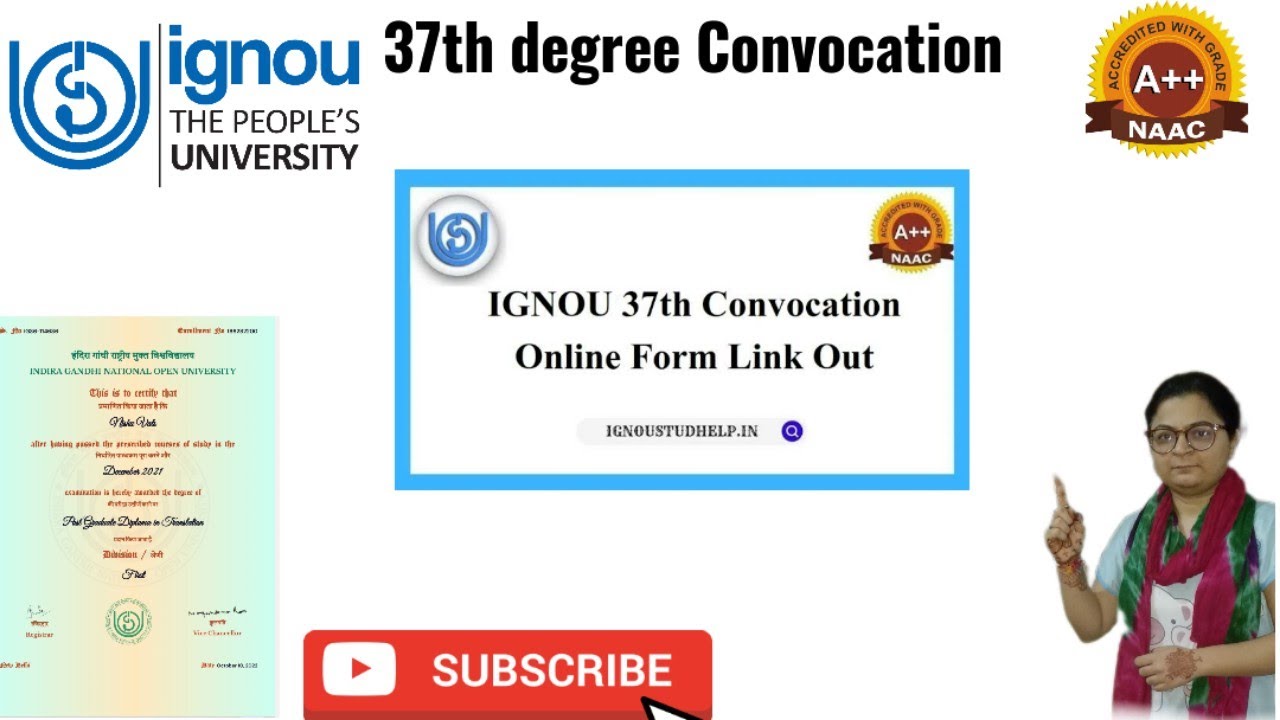 IGNOU 37th Convocation /IGNOUONLINE REGISTRATION FOR 37TH CONVOCATION
