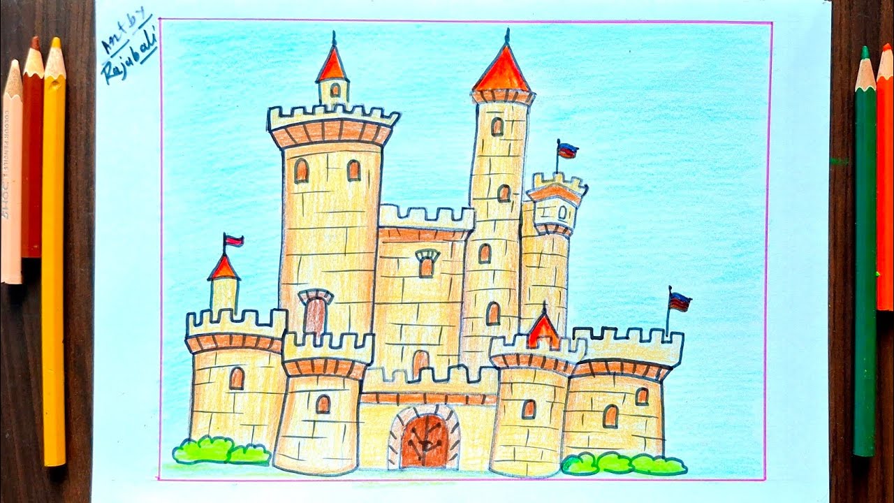 How to Draw A castle Easy||castle drawing for beginners||castle drawing tutorial 