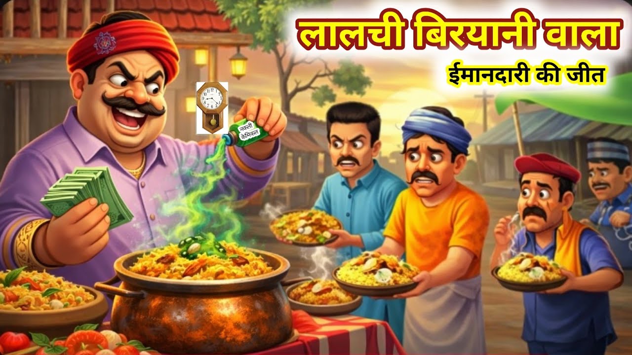 लालची बिरयानी वाला | Lalchi Briyani Wala | Hindi Kahani | Kids Story Hindi | Moon Creater Hindi