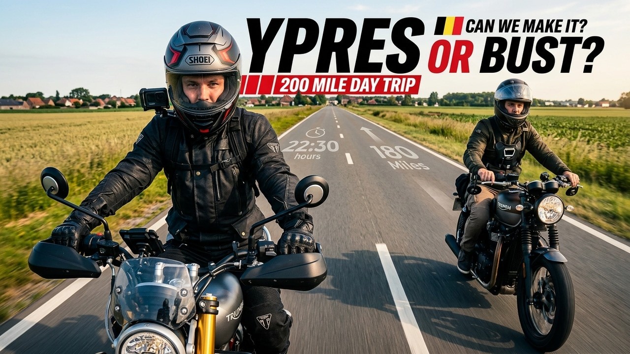 Riding a Triumph T120 & Scrambler 400x Through France to Ypres 🇫🇷🇧🇪 200 Mile Motorcycle Adventure