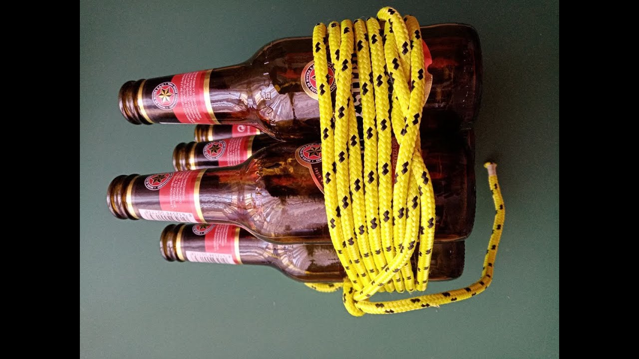 Anudado 6 botellas de vidrio