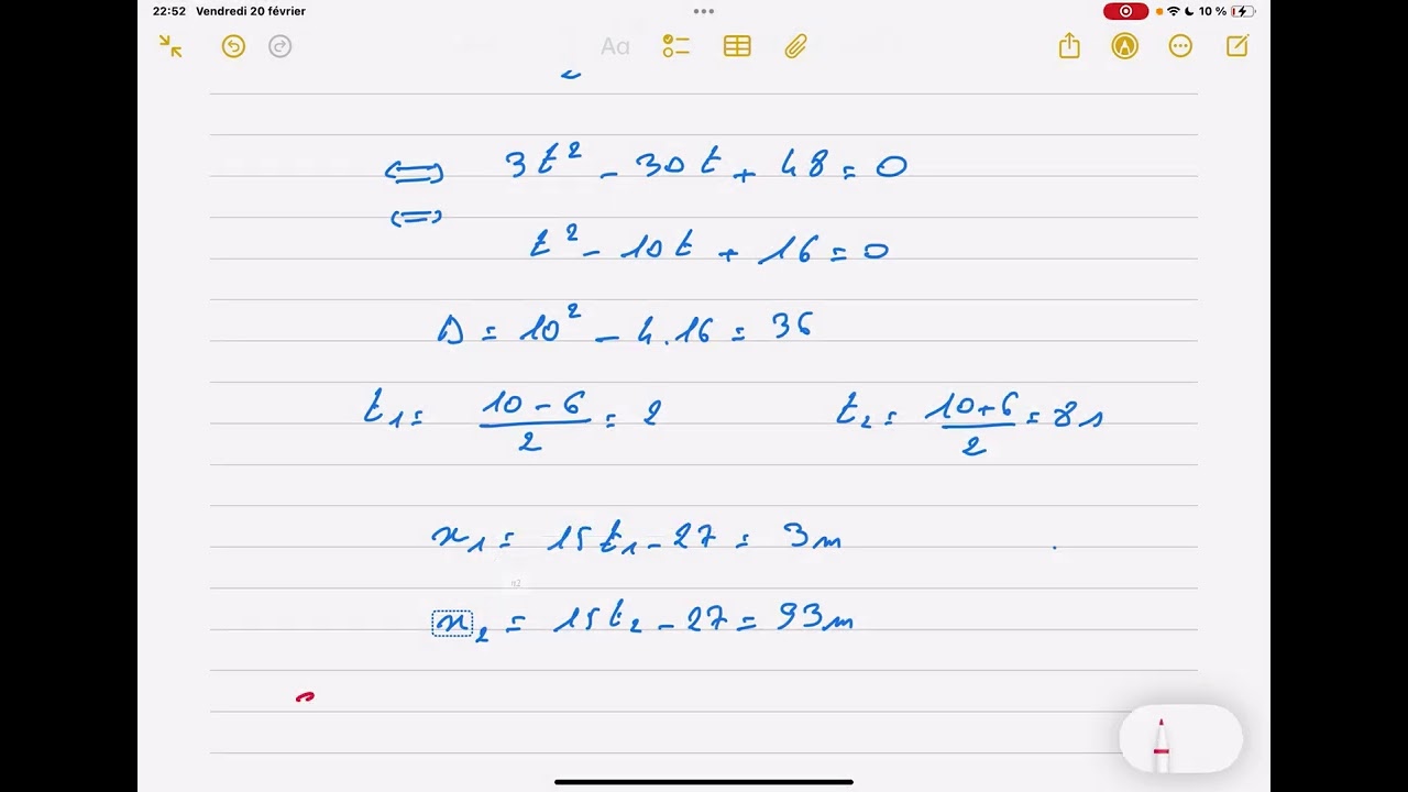 exercice cinématique 1