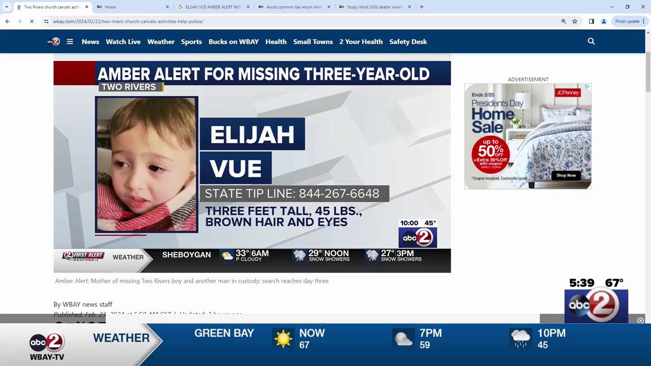 LIVE: UPDATE ON SEARCH FOR ELIJAH VUE