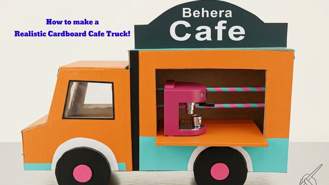Open cafe design/diy cardboard cafe truck
