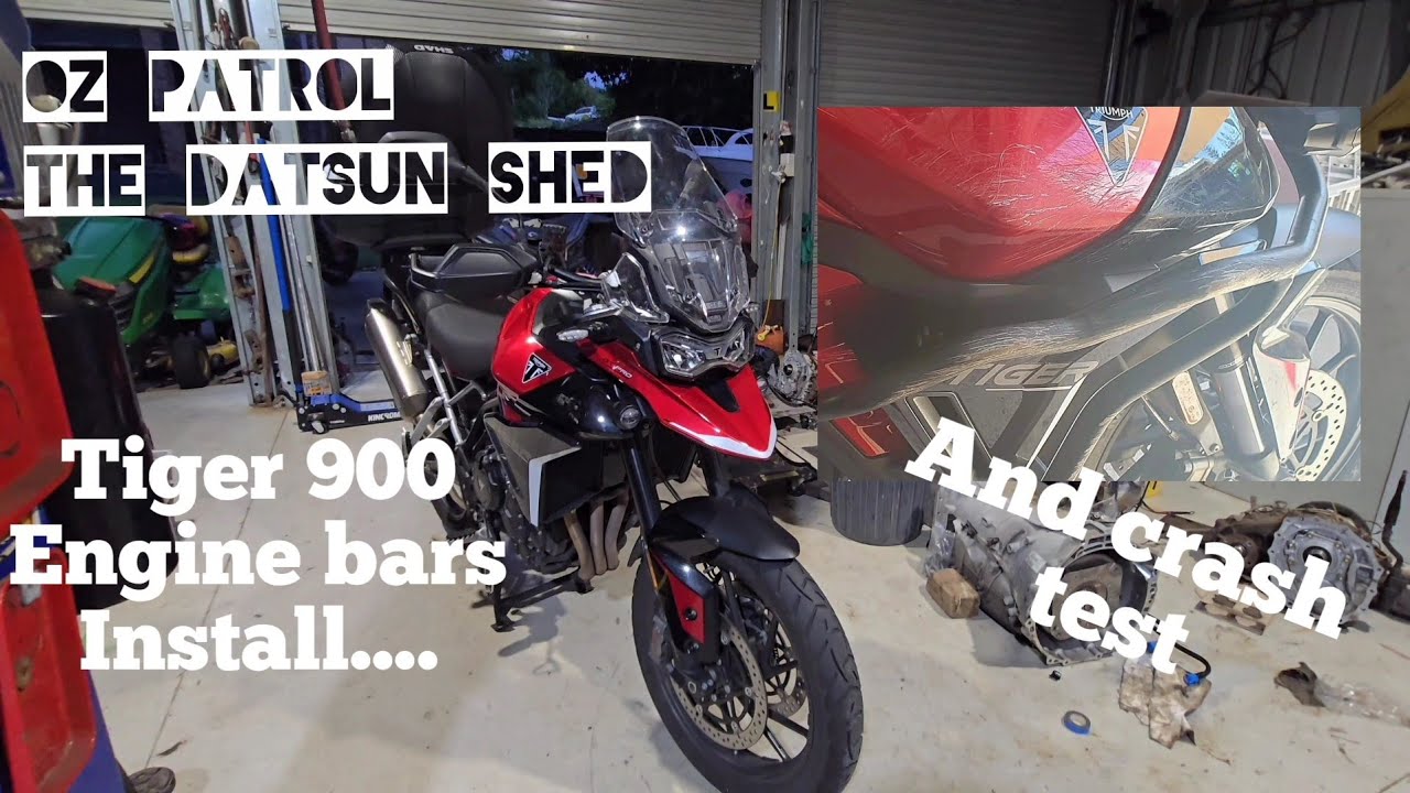Install and crash test Hepco becker tank bars, this time on 2024 Tiger 900 GT pro.