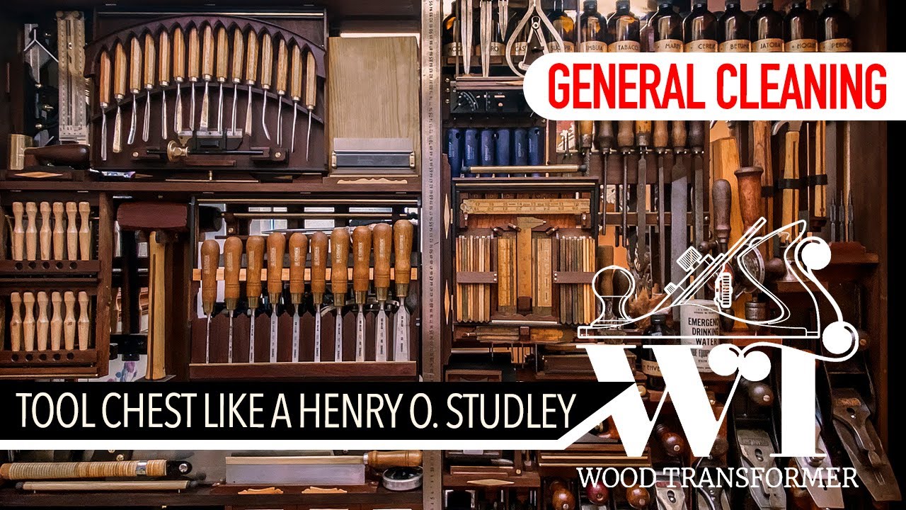 Henry O. Studley Tools Chest Style, Cleaning - All details of chest during the cleaning