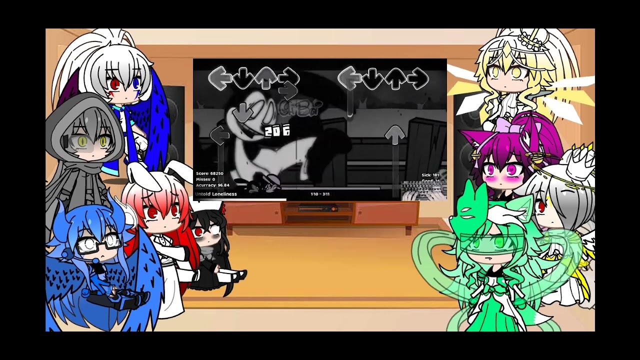 Girls (My oc) react FNF song Untold Loneliness -gacha club-