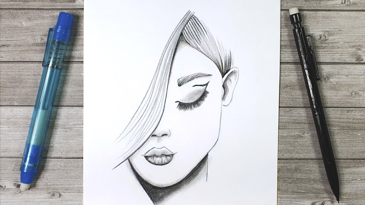 COMMENT DESSINER LE VISAGE D'UNE FEMME - TUTORIEL DE DESSIN