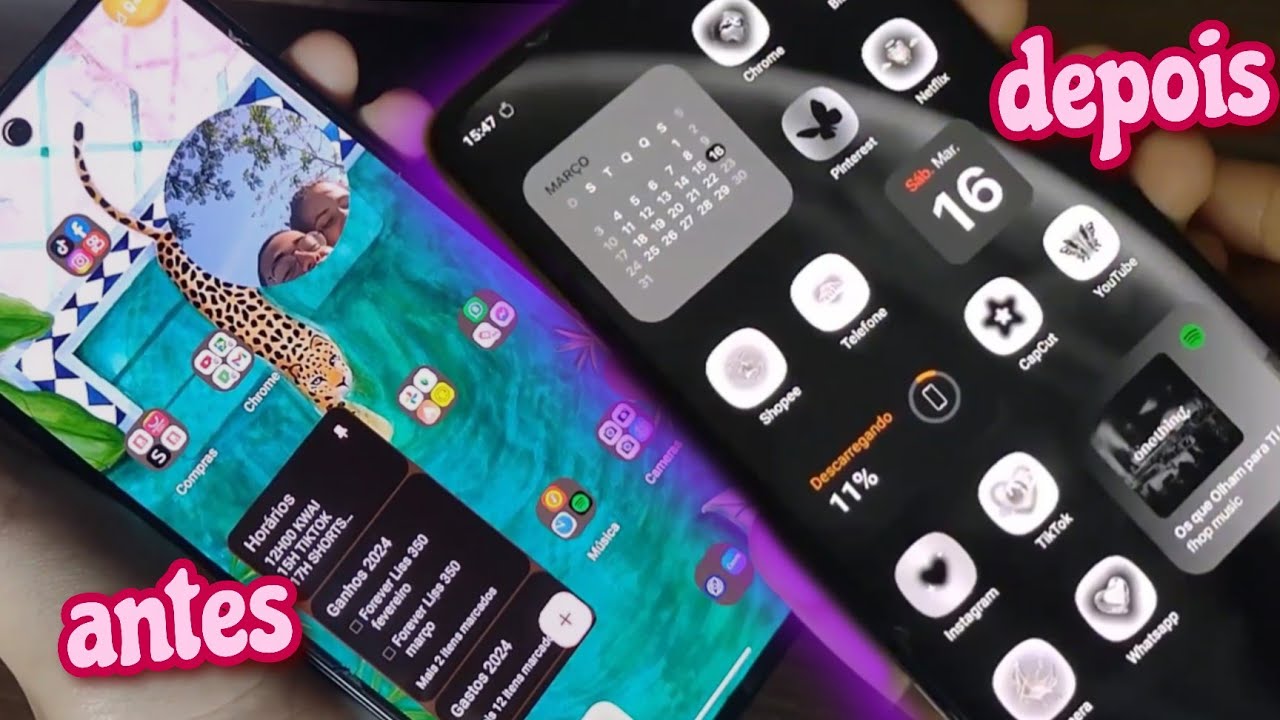 PERSONALIZANDO e ORGANIZANDO meu CELULAR ANDROID *TEMA IOS 17* - MOTOROLA EDGE 30