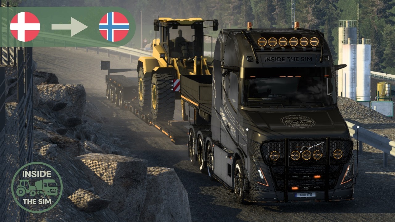 Transporting Wheel loader from Denmark to Norway | POV | Open Pipe Sound | ETS2