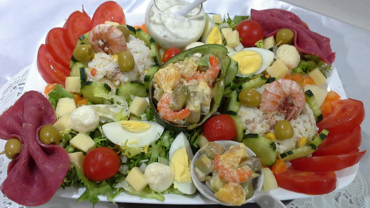 سلطة مشكلة للضيوف من مطبخ سلسبيل / Salade composée pour les invités /selsabil cuisine