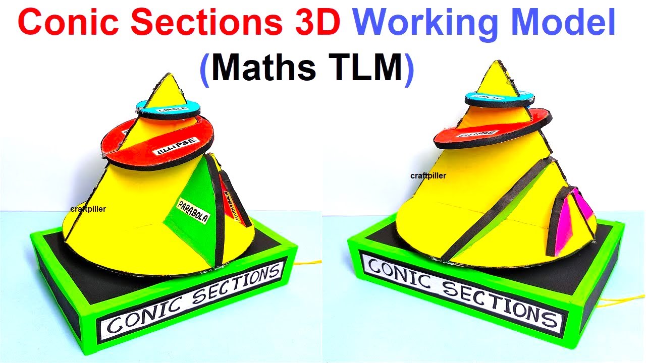 conic section 3d working model - maths tlm - for maths exhibition - diy - simple | craftpiller