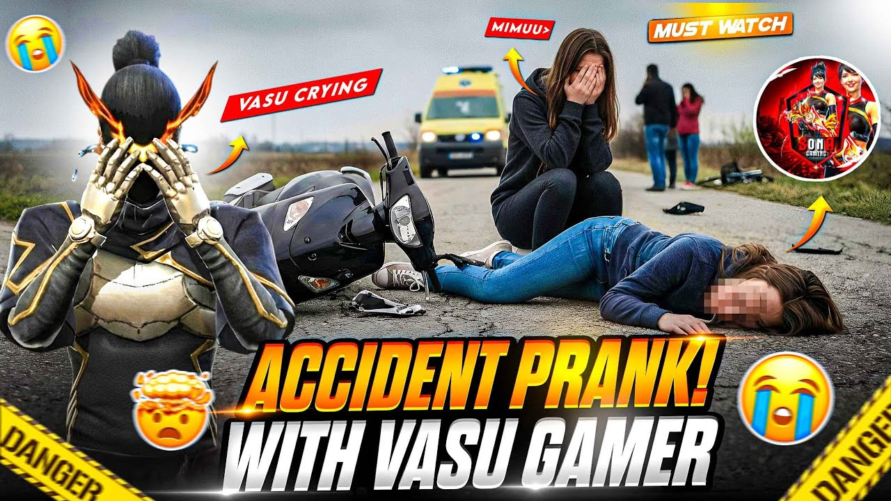 Fake accident prank with Vasu gamer 😭💔🐧 #sonagaming #trending #viralvideo #freefire 