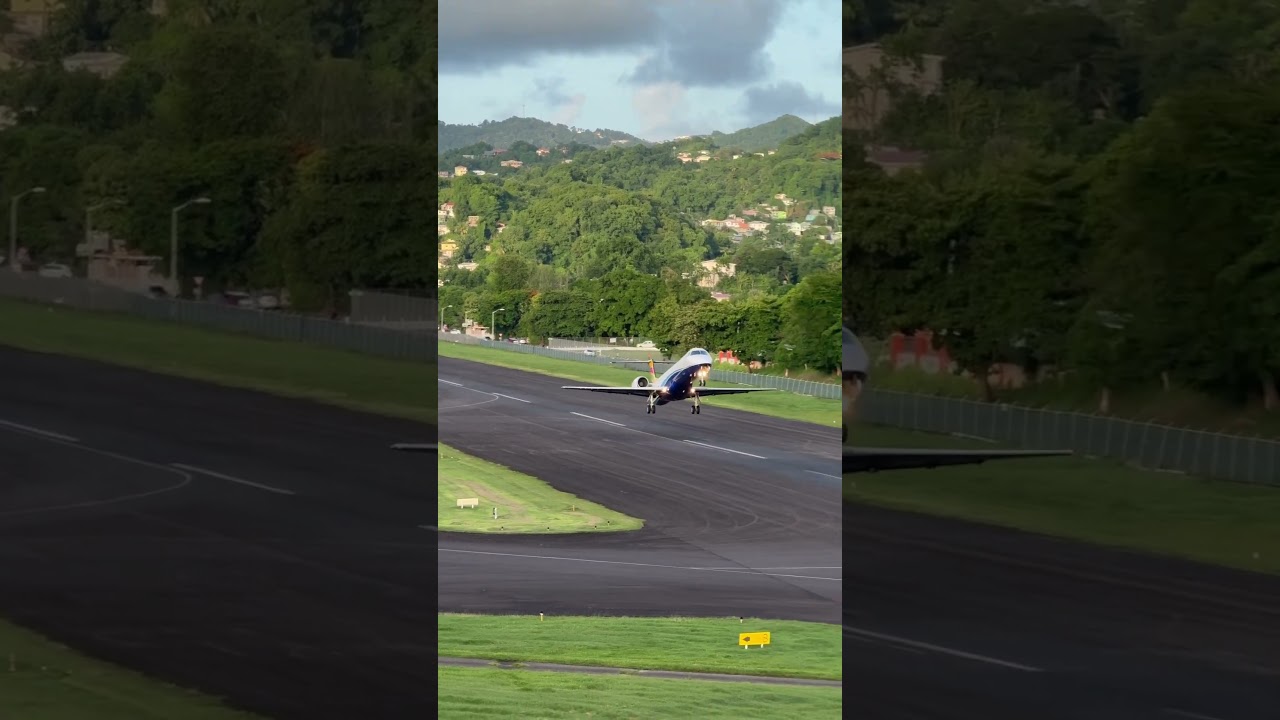 Inter Caribbean Erj 145 rnwy 27 takeoff from St Lucia. #jetliners #stlucia #aviation #planespotting