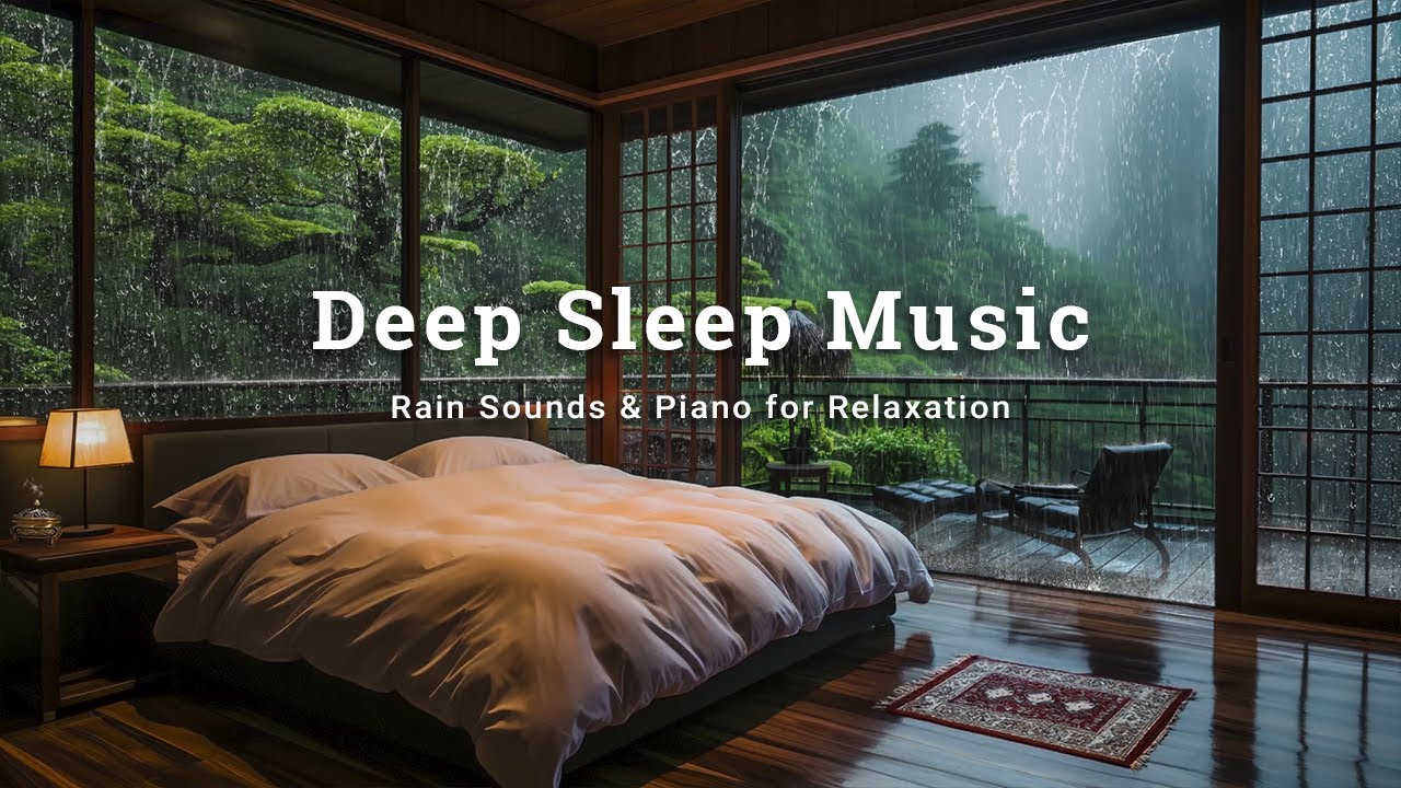 FALL INTO SLEEP INSTANTLY | Cozy Bedroom with Rain & Piano - Stop Overthinking, Stress Relief Music