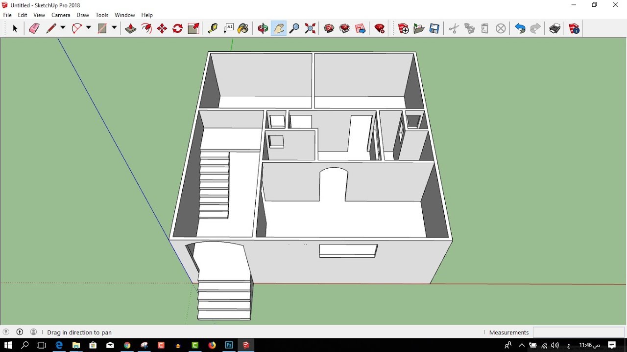 تصميم منزل 95م SketchUp 3d