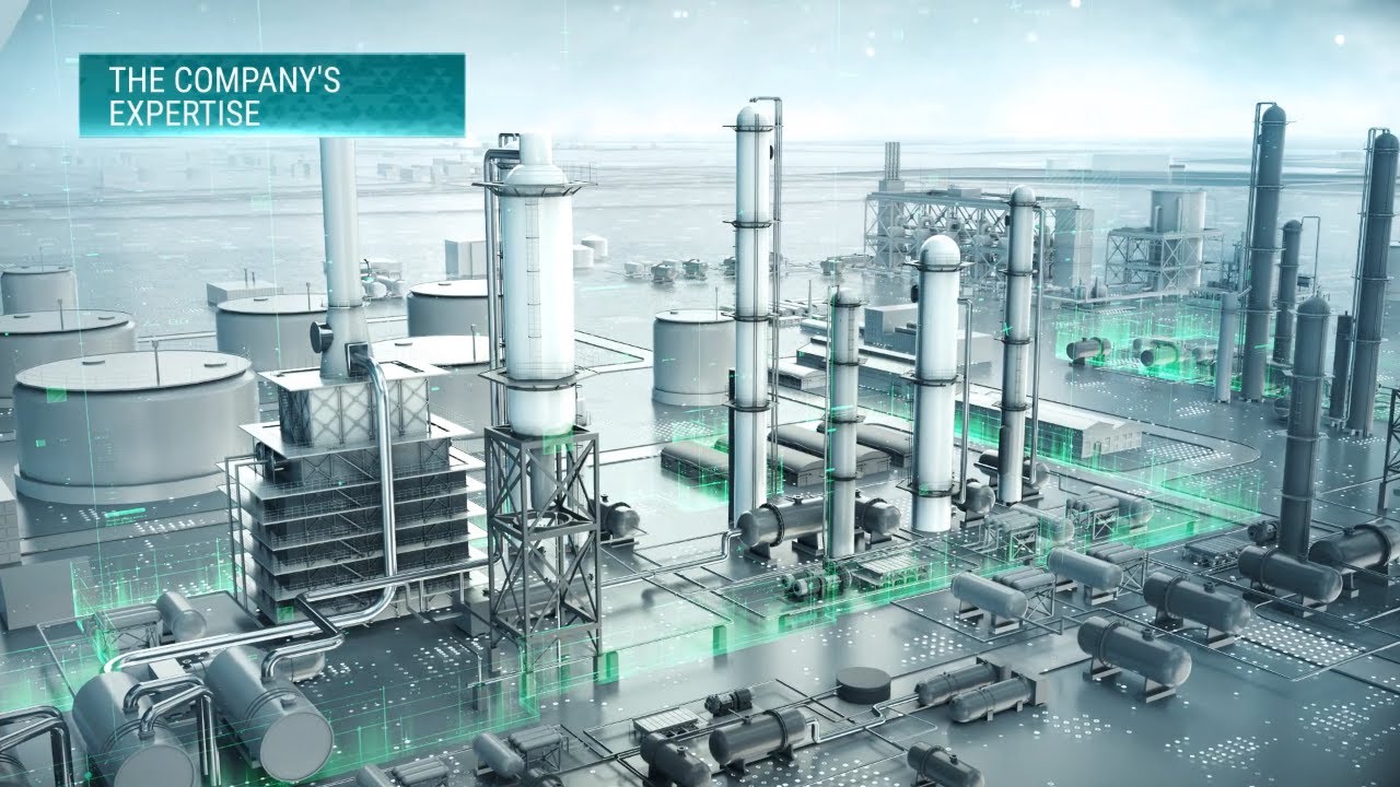 Industrial 3D visualization: 3d animation of a technological process