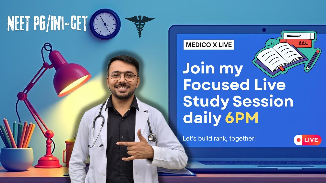 LIVE 🔴STUDY FOR NEET PG / INI-CET 🩺; STUDY WITH ME 📚DAILY #livestudy  #neetpg
