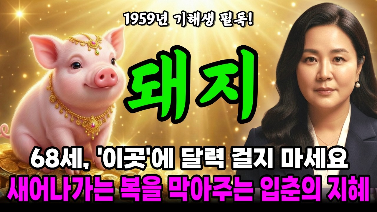✨59년 돼지띠✨ 2026 신년운세 기해생 입춘 전 '이것' 조심하세요! 달력 '이곳'에 걸어야 3대가 돈방석 앉습니다. 이 시기를 꼭 잡아야합니다!
