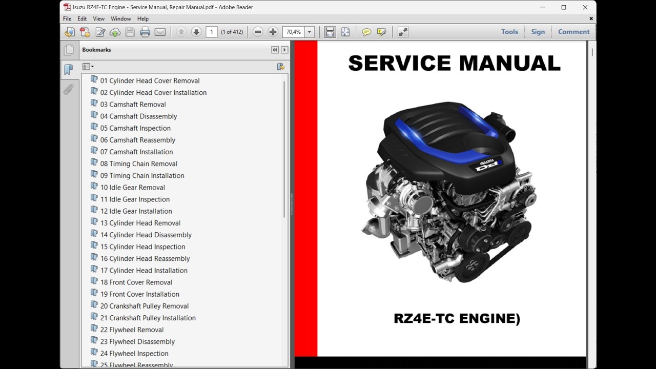 Isuzu RZ4E-TC Engine - Service Manual / Repair Manual