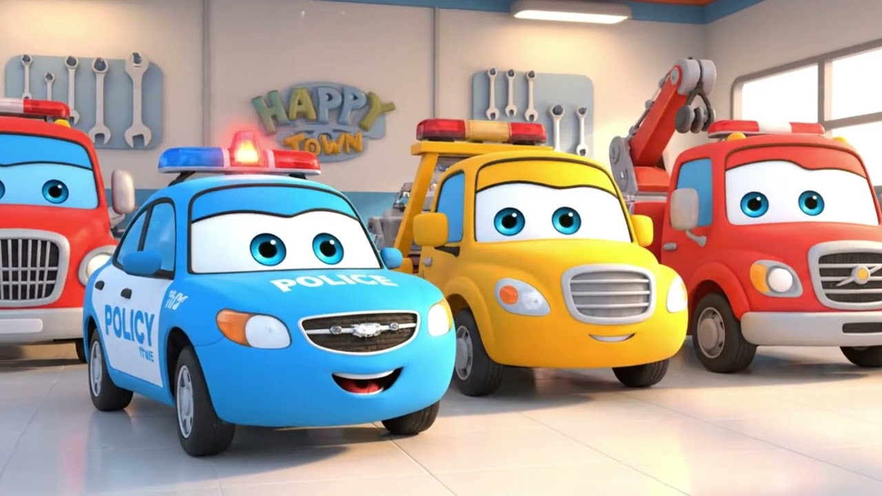 Police Cars Rescue Friends | Fun Cartoon Song for Kids | 3D Animation Video