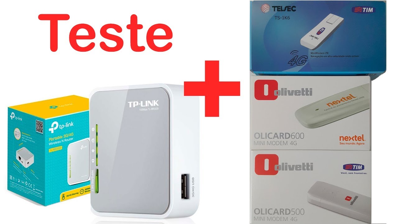 Teste Roteador 4G WIFI TP-Link MR-3020 Olivertti Olicard 500 600 Telsec TS-1k6