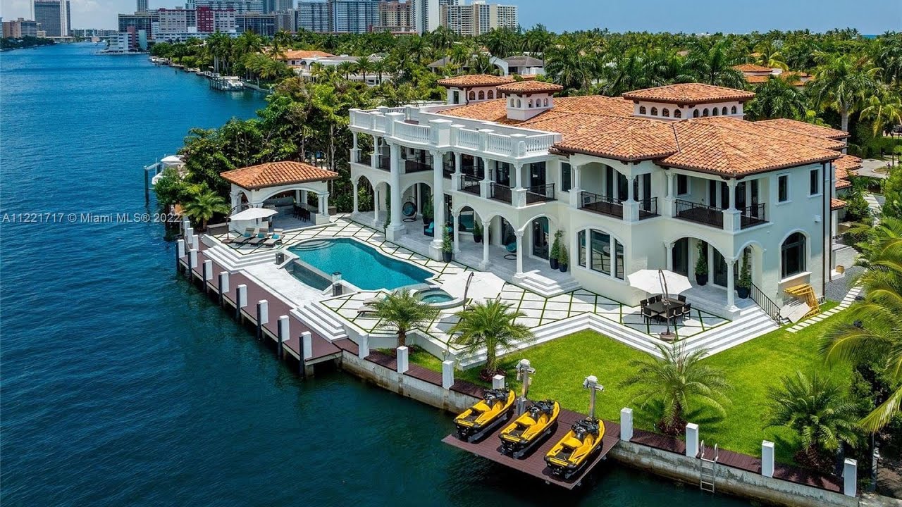This $35,000,000 Waterfront palatial estate in Golden Beach FL is the epitome of sophistication