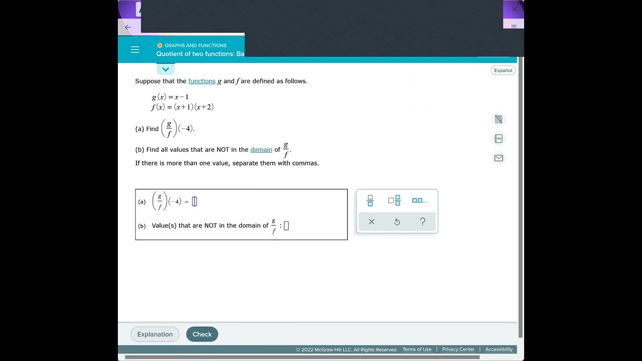 Quotient of two functions: Basic