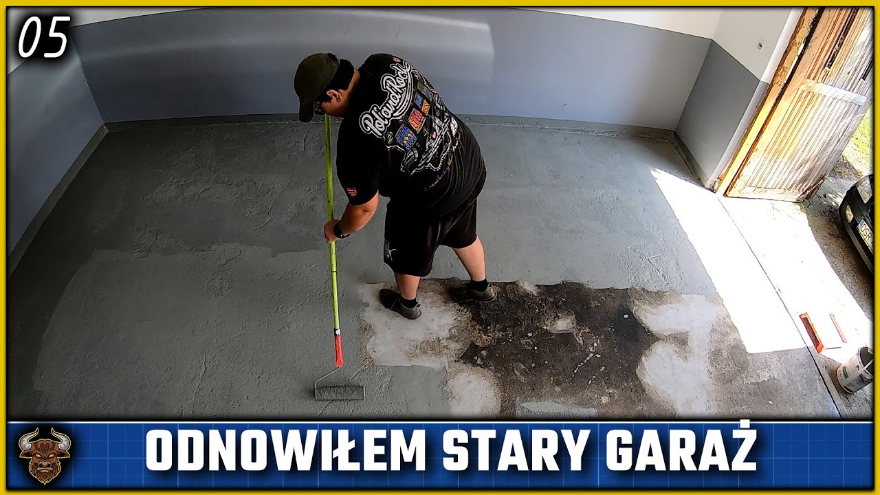 Remont zaniedbanego garażu - malowanie ścian i zabezpieczenie posadzki | W#05