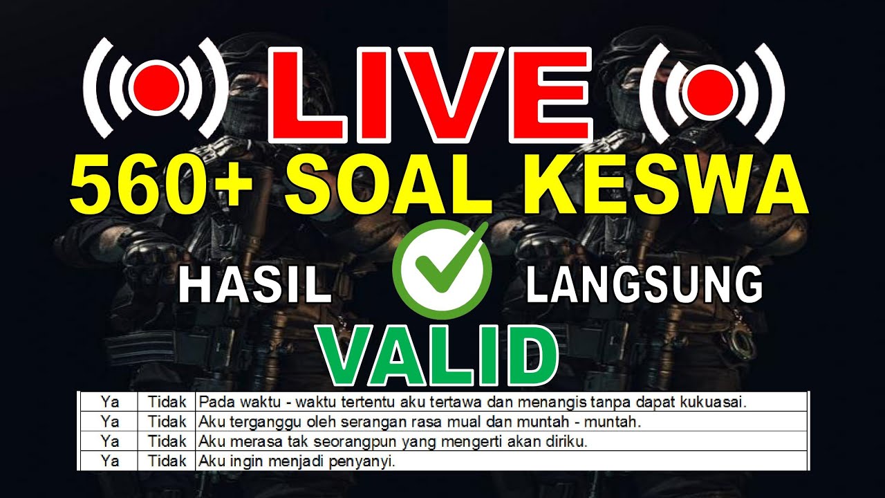 TRIK JAWAB TES KESWA LANGSUNG VALID