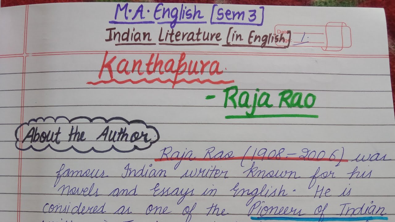Kanthapura | Raja Rao | M.A. English Semester 3 Indian Literature (in English) Panjab University