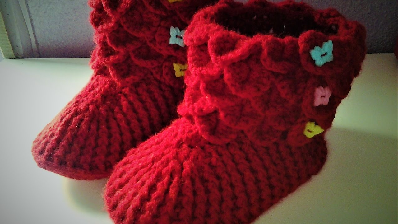 Botines cocodrilo  a crochet (ganchillo)  1 # tutorial DIY
