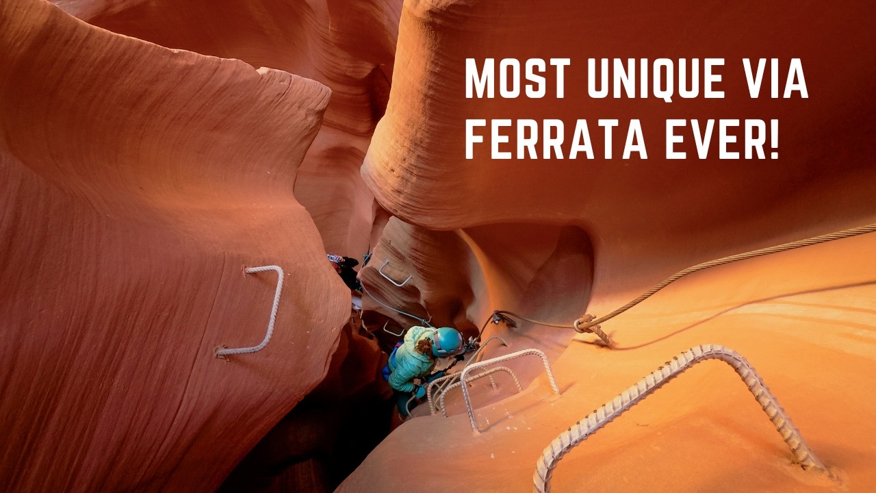 First Via Ferrata Ever in a Slot Canyon! Full Experience!