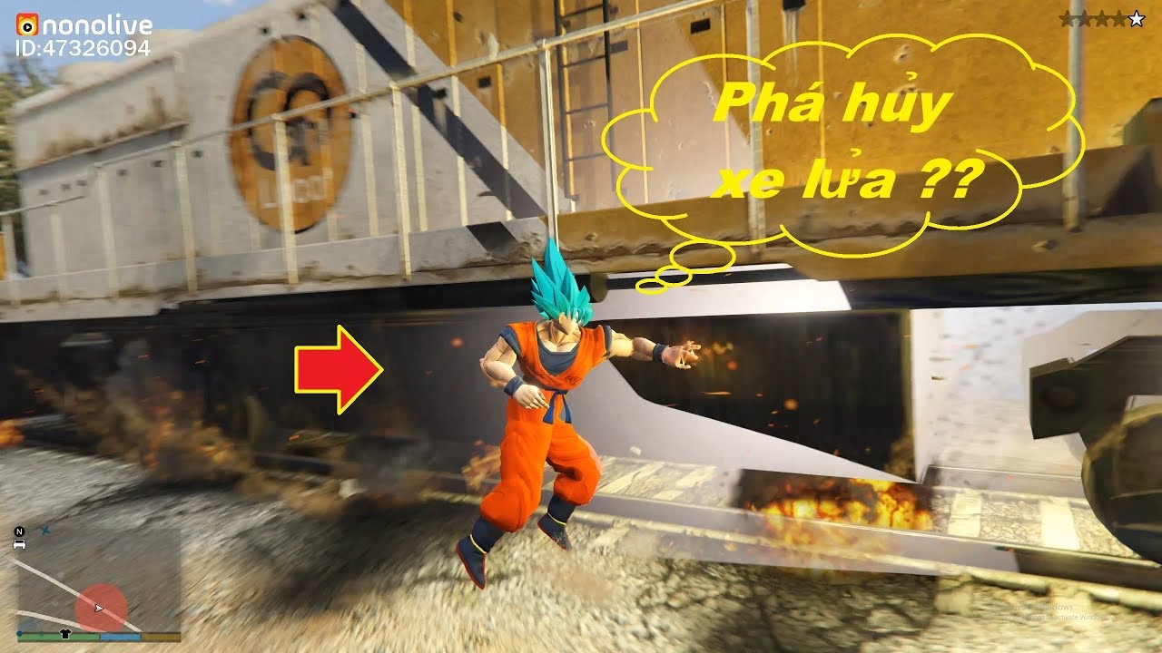 GTA 5 Mod - Sức mạnh của Son Goku có thể phá hủy Xe lửa trong GTA V không?