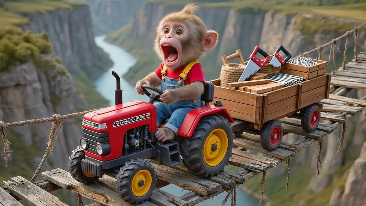 👉 🚜🌉 Monkey 1 Stops at a Broken Bridge — His Brilliant Plan Saves the Journey