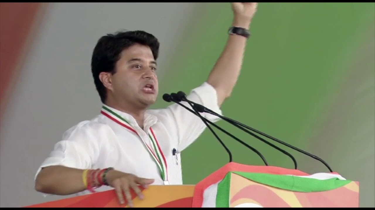 Jan Aakrosh Rally: Jyotiraditya Scindia addresses Jan Aakrosh Rally at Ramlila Maidan.