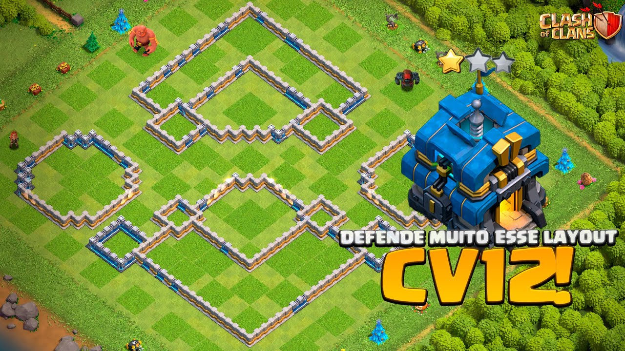 USE ESSE LAYOUT CV12 PARA DEFENDER MUITO NO FARM! CLASH OF CLANS