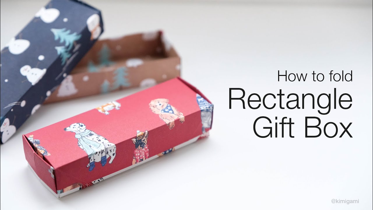 How to fold Origami Rectangle Gift Box with Lid (Kimigami)