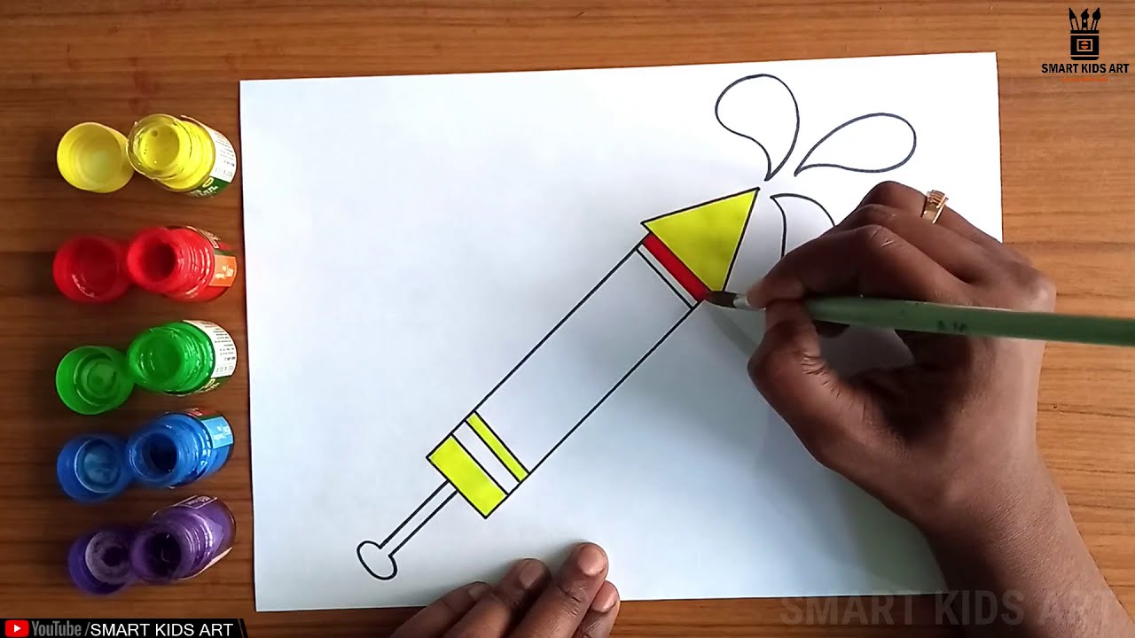 How to Draw Holi Pichkari Easily | Pichkari Drawing | Happy Holi Drawing | Draw Smart